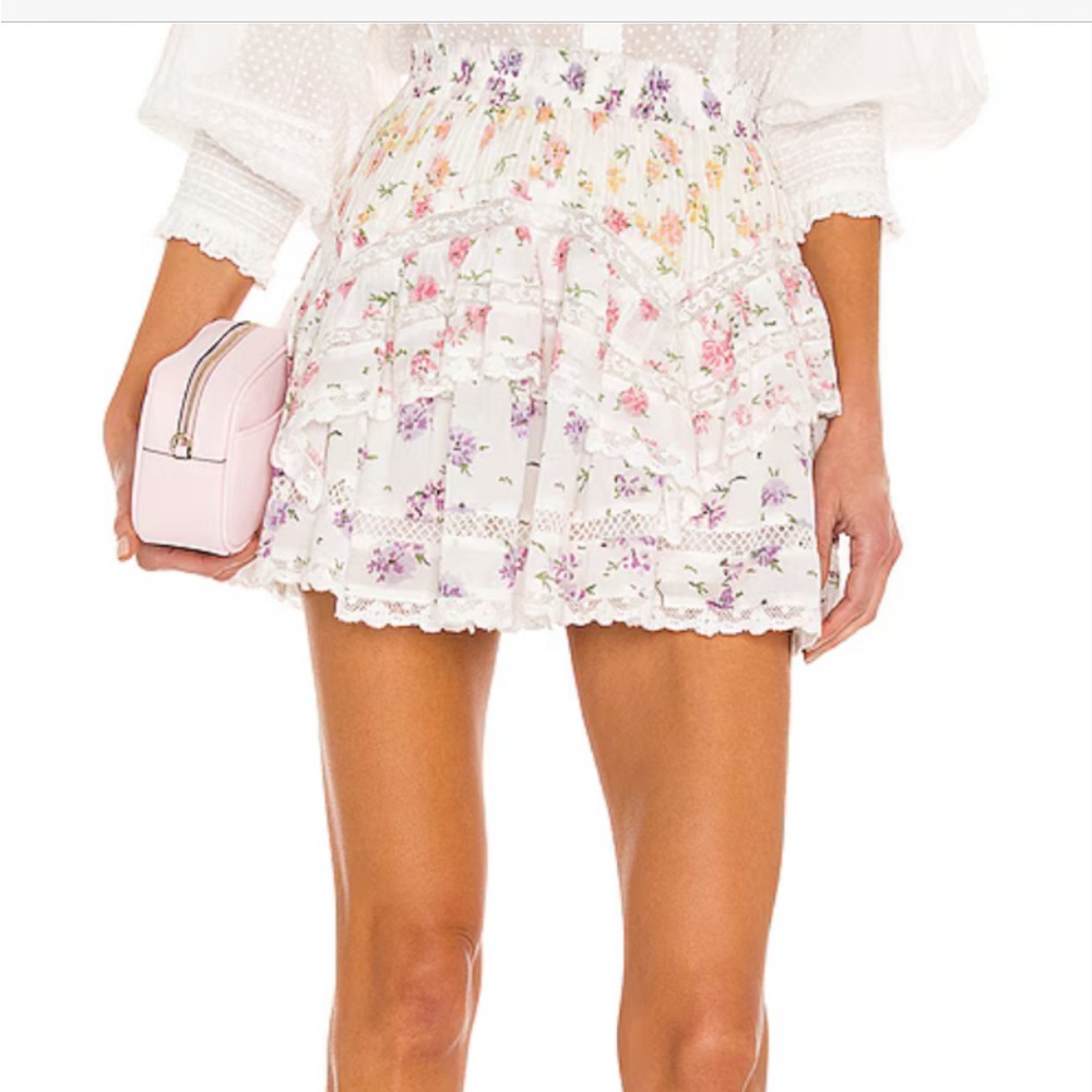 LoveShackFancy Abrielle Mini Skirt - Fruit Bliss